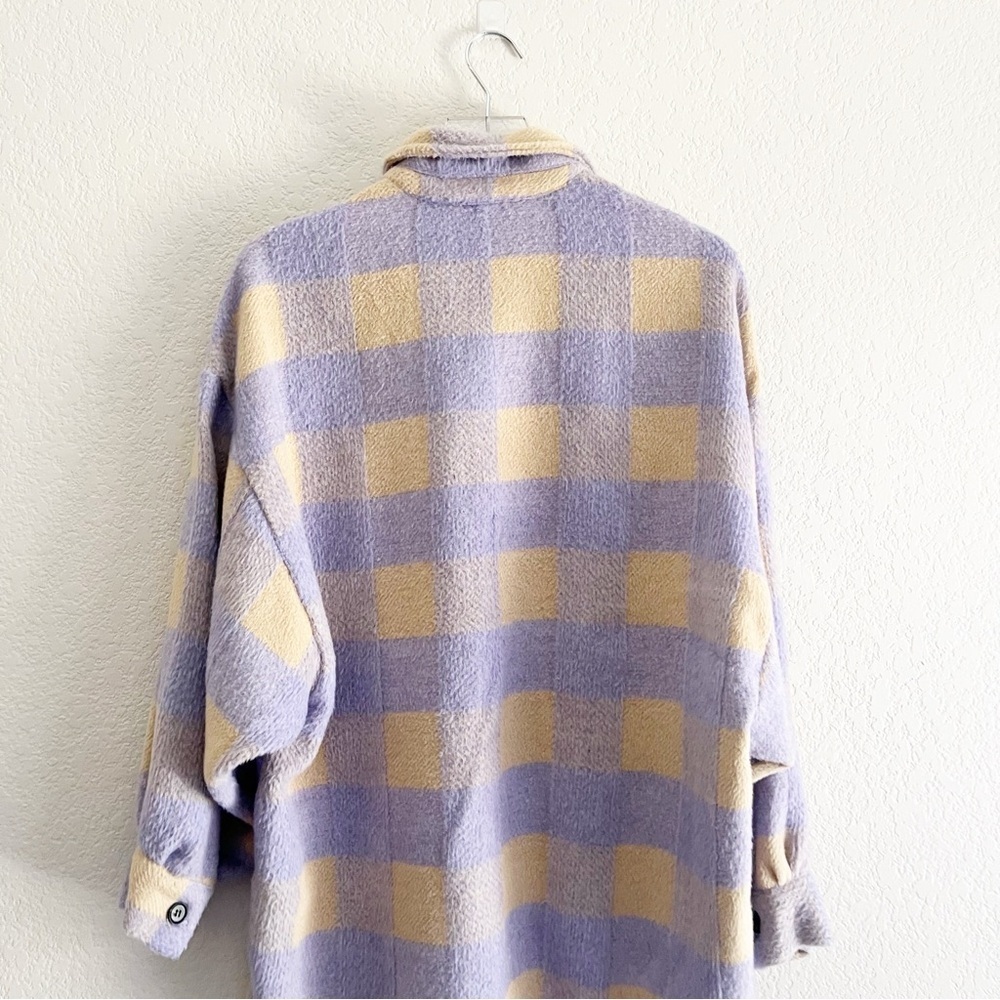 MISS SPARKLING Plaid Flannel Purple Shirt Jacket - Picture 10 of 13